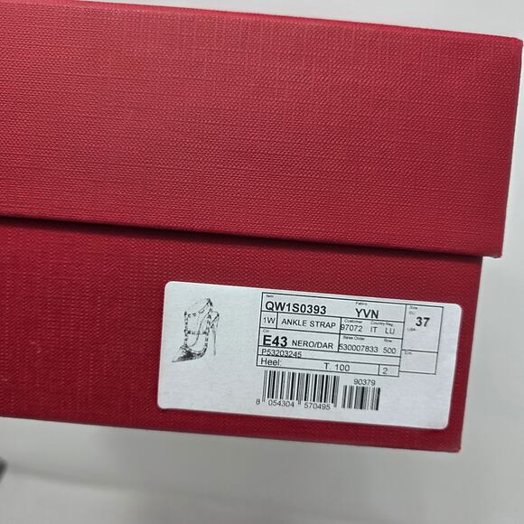 Valentino Rockstud Studded Sequin Caged T Strap Pumps IT 37 US 7 Black - Picture 12 of 15